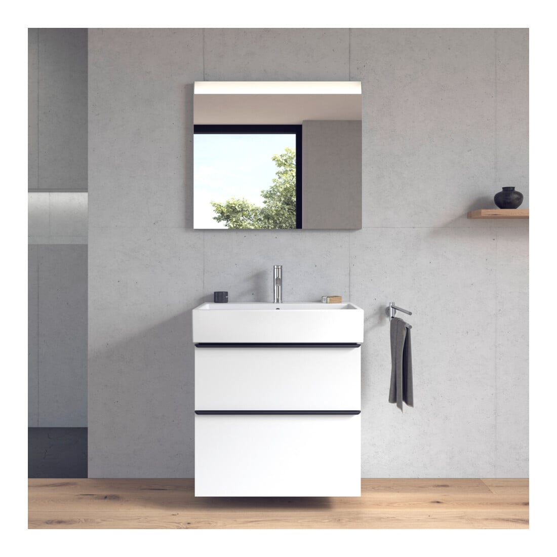 Duravit Möbelwaschtisch Vero Air 70x47cm, we, m HL, ÜL, Hahnlochbank