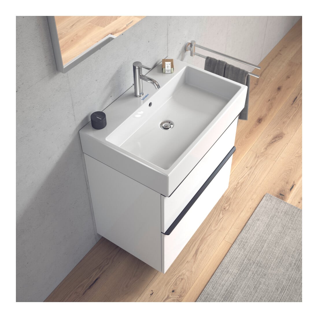 Duravit Möbelwaschtisch Vero Air 70x47cm, we, m HL, ÜL, Hahnlochbank