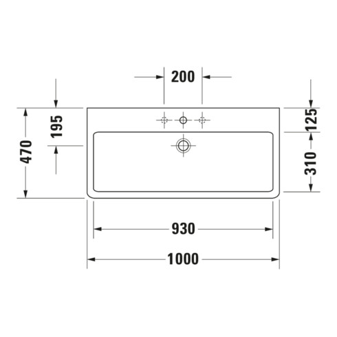 Duravit Möbelwaschtisch Vero geschli., m HL, ÜL, HLB, 100x47cm, weiß