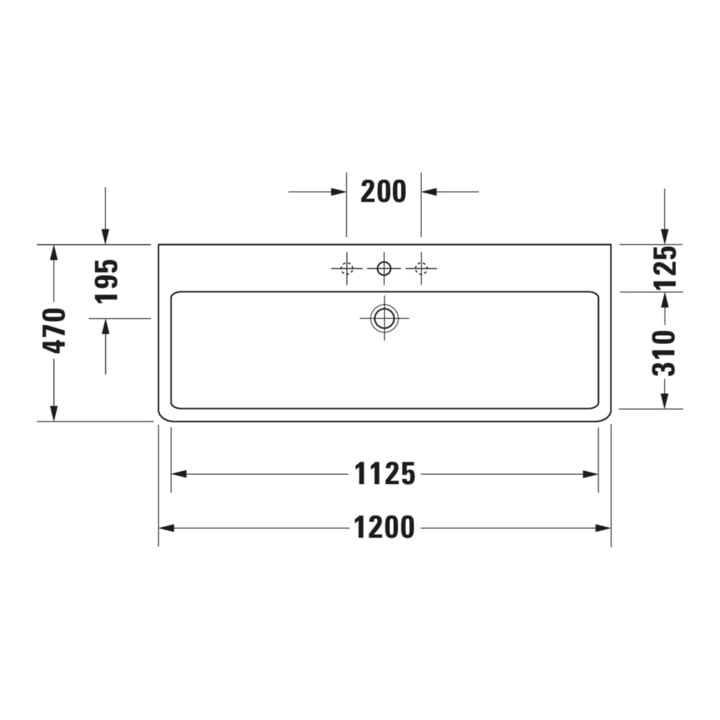 Duravit Möbelwaschtisch Vero geschli., m HL, ÜL, HLB, 120x47cm, weiß