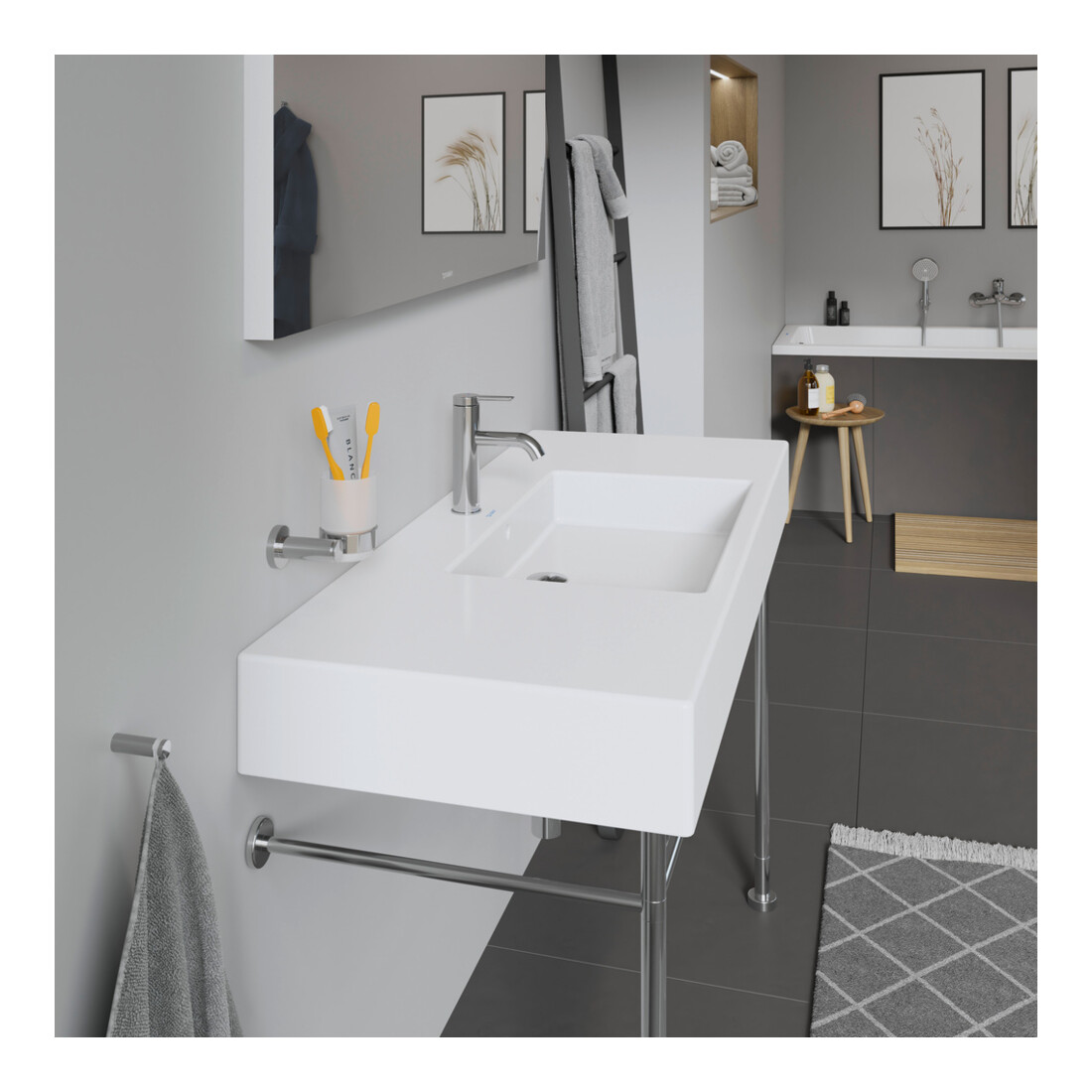 Duravit Möbelwaschtisch Vero m HL, ÜL, Hahnlochbank, 125x49cm, weiß