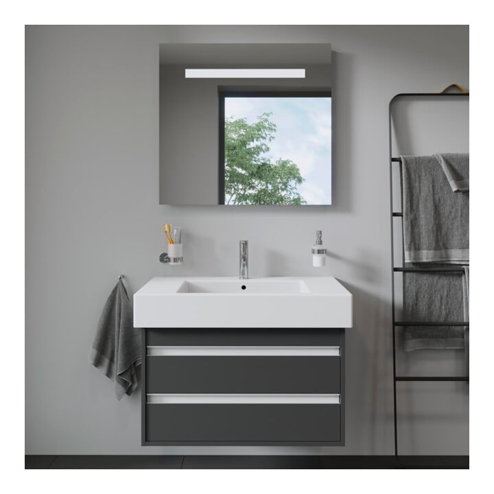 Duravit Möbelwaschtisch Vero m HL, ÜL, Hahnlochbank, 85x49cm, weiß