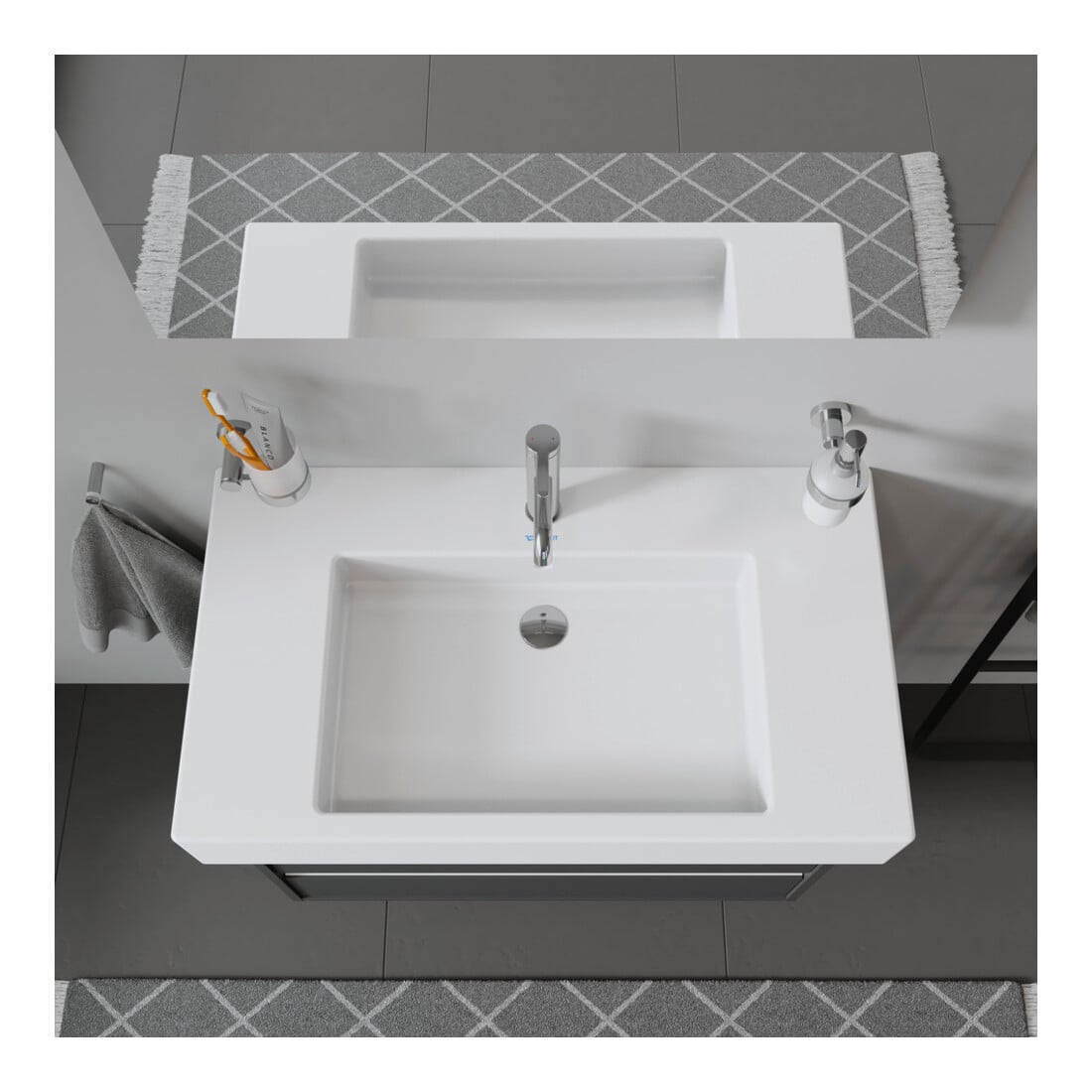 Duravit Möbelwaschtisch Vero m HL, ÜL, Hahnlochbank, 85x49cm, weiß