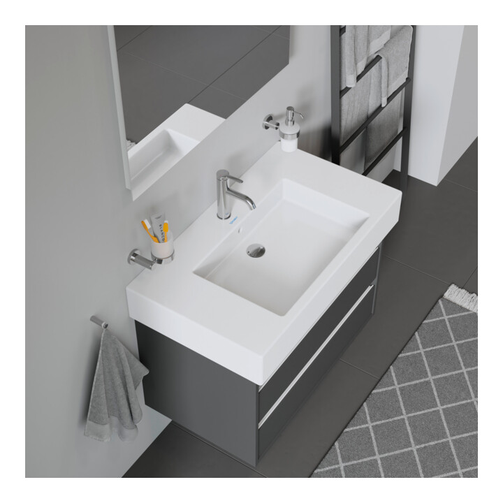 Duravit Möbelwaschtisch Vero m HL, ÜL, Hahnlochbank, 85x49cm, weiß