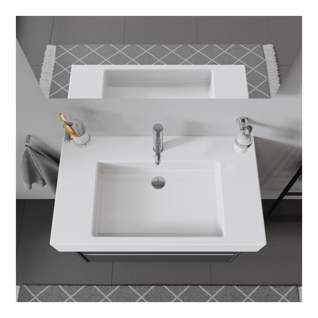 Duravit Möbelwaschtisch Vero m HL, ÜL, Hahnlochbank, 85x49cm, weiß