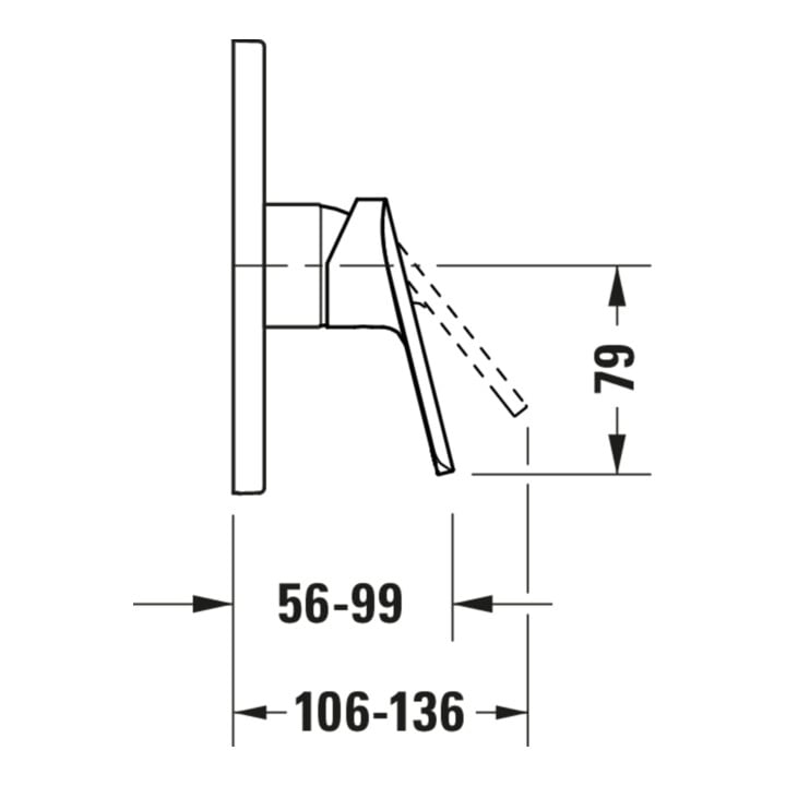 Duravit No. 1 Fertigmontageset UP-Einhebel-Brausemischer, 1 Verbr., chr