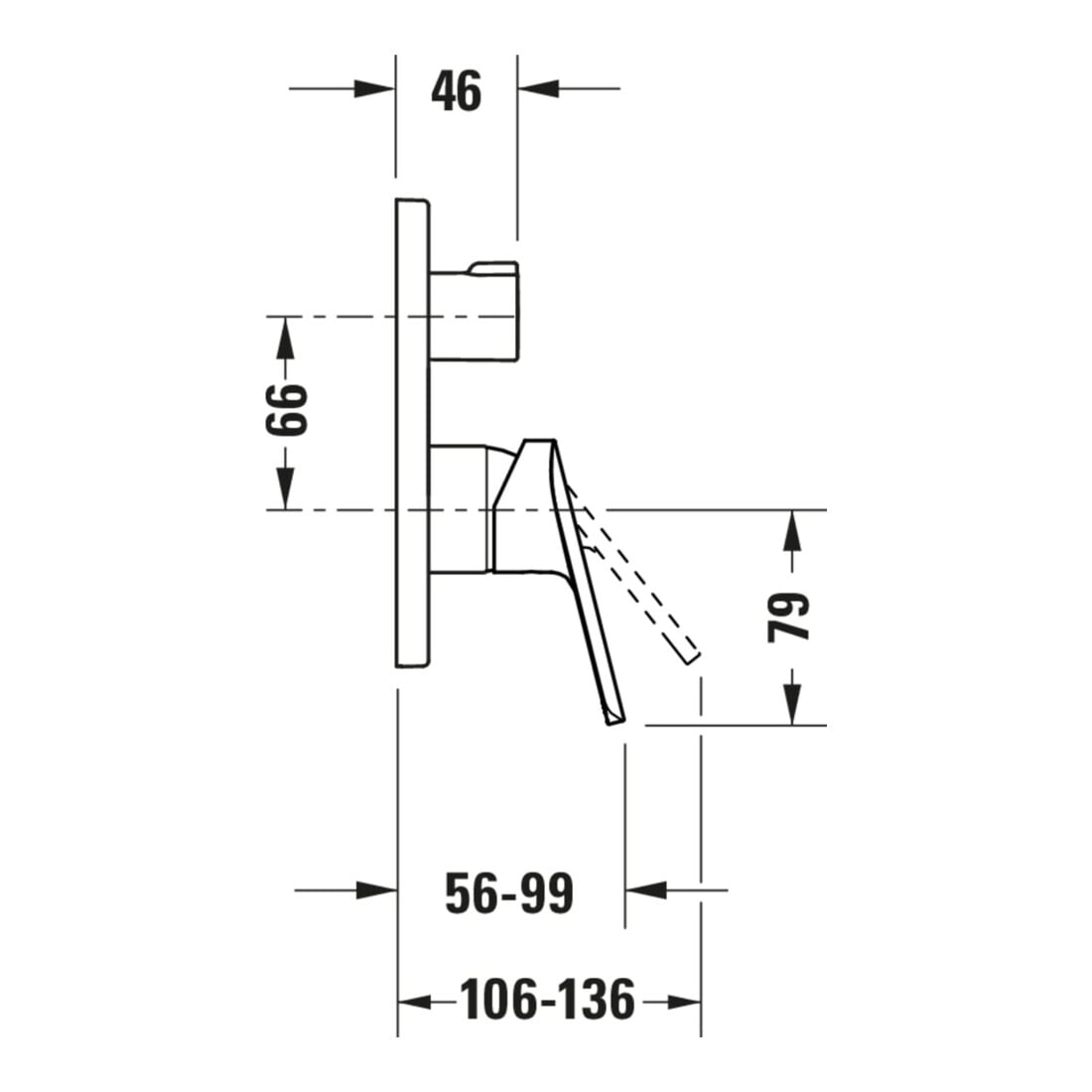 Duravit No. 1 Fertigmontageset UP-WA.-EHM, m Umst-V, 2 Verbr., chr