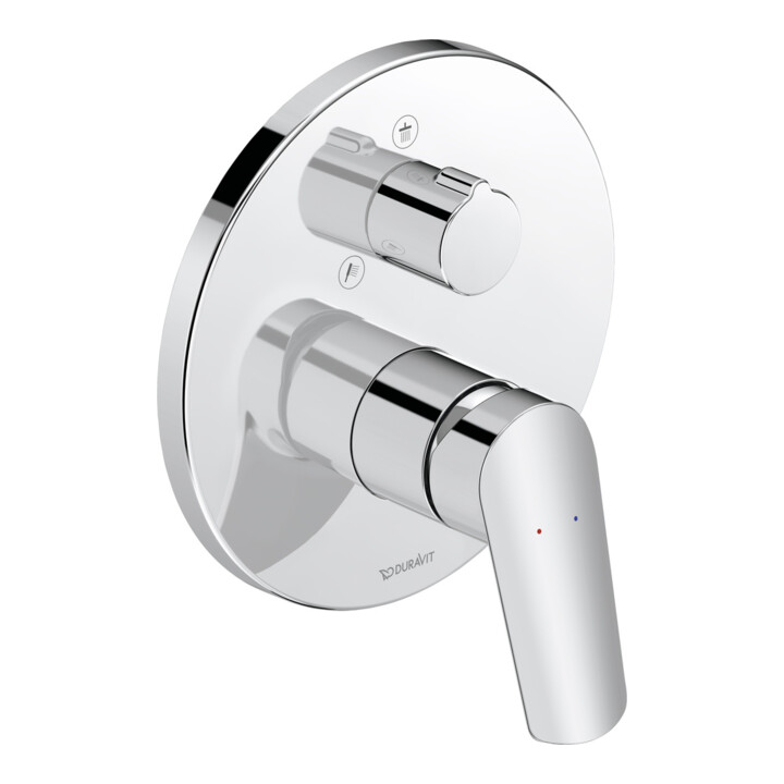 Duravit No. 1 Kit de montage complet pour douche encastrée, avec inverseur, 2 sorties, chromé
