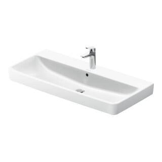 Duravit No. 1 Möbelwaschtisch 100x46cm, m HL, ÜL, Hahnlochbank, weiß
