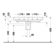 Duravit No. 1 Möbelwaschtisch 100x46cm, m HL, ÜL, Hahnlochbank, weiß-4