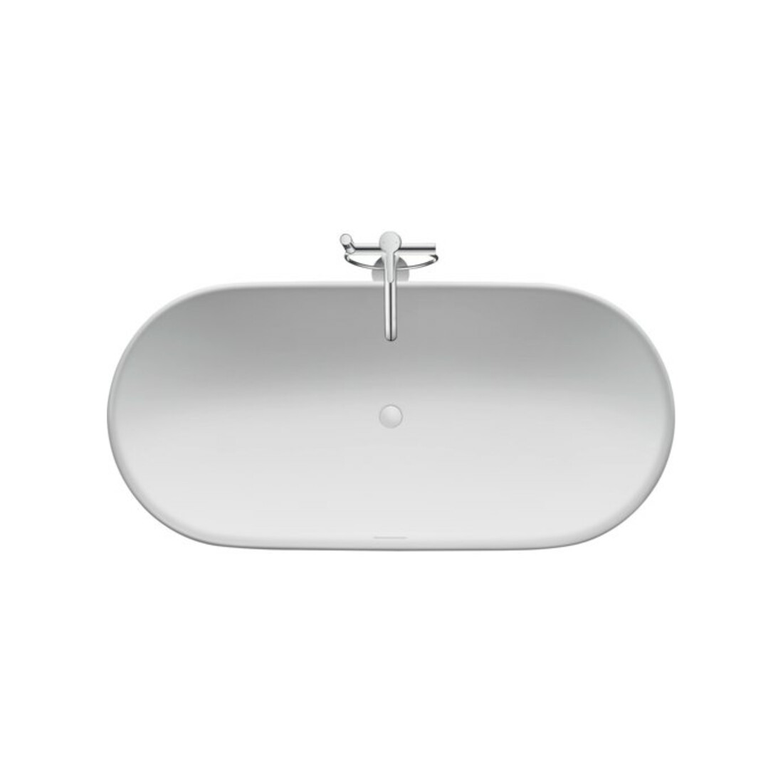 Duravit Oval-Badewanne Luv 160x75x46cm, frei., 2 RS, matt-weiß