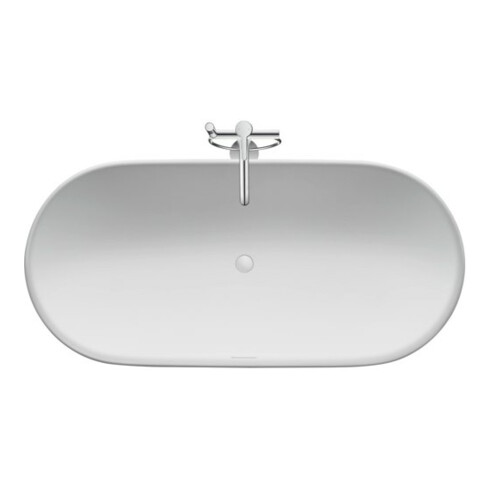 Duravit Oval-Badewanne Luv 160x75x46cm, frei., 2 RS, matt-weiß