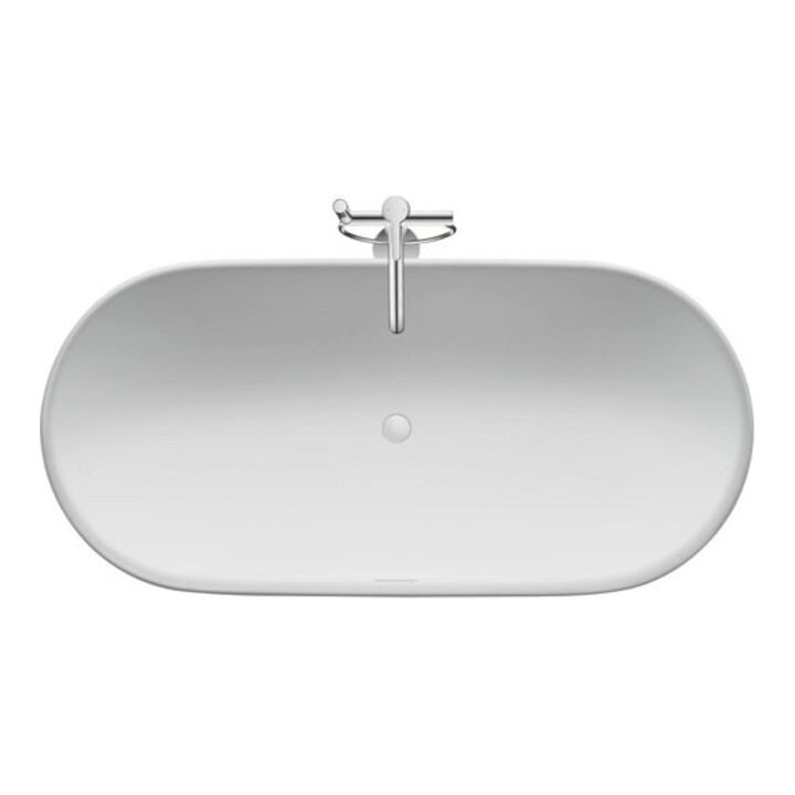 Duravit Oval-Badewanne Luv 160x75x46cm, frei., 2 RS, matt-weiß