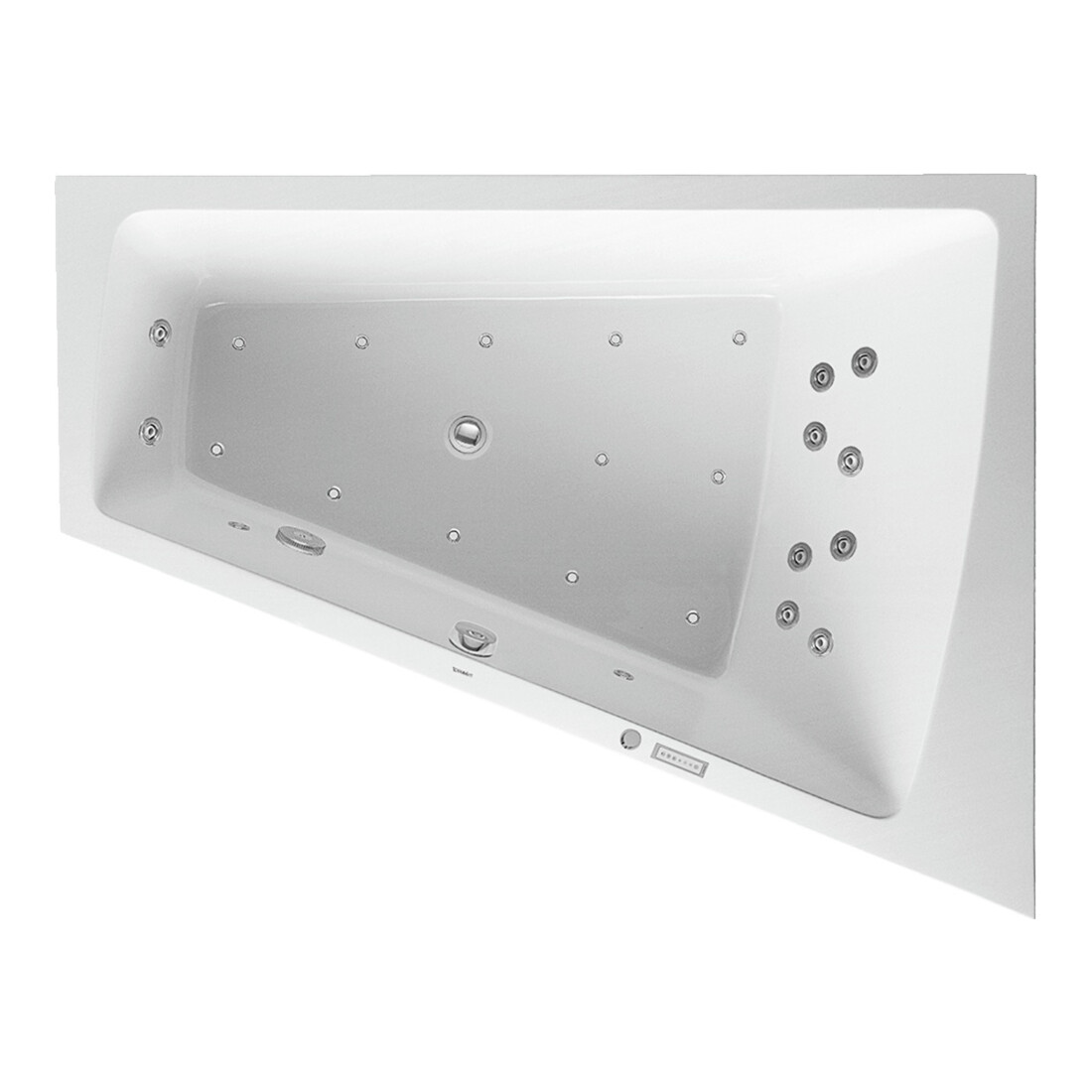 Duravit Paiova baignoire balnéo 170x130 cm, Combi E, EB-Vers, 1 RS R, blanc