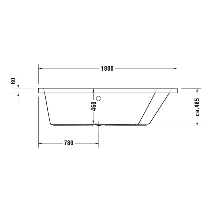 Duravit Paiova Baignoire Balnéo 180x140 cm, Combi E, EB-Vers, 1 RS R, blanc