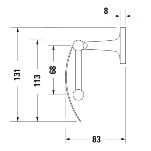 Duravit Papierrollenhalter Starck T 12,5x8,3cm, m Deck, Edelstahl gebürstet