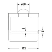 Duravit Papierrollenhalter Starck T 12,5x8,3cm, mit Deckel, chrom-2