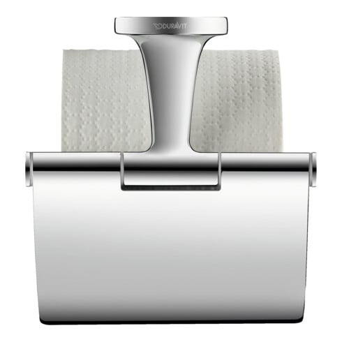 Duravit Papierrollenhalter Starck T 12,5x8,3cm, mit Deckel, chrom