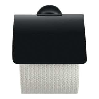 Duravit Papierrollenhalter Starck T 12,5x8,3cm, mit Deckel, schwarz matt