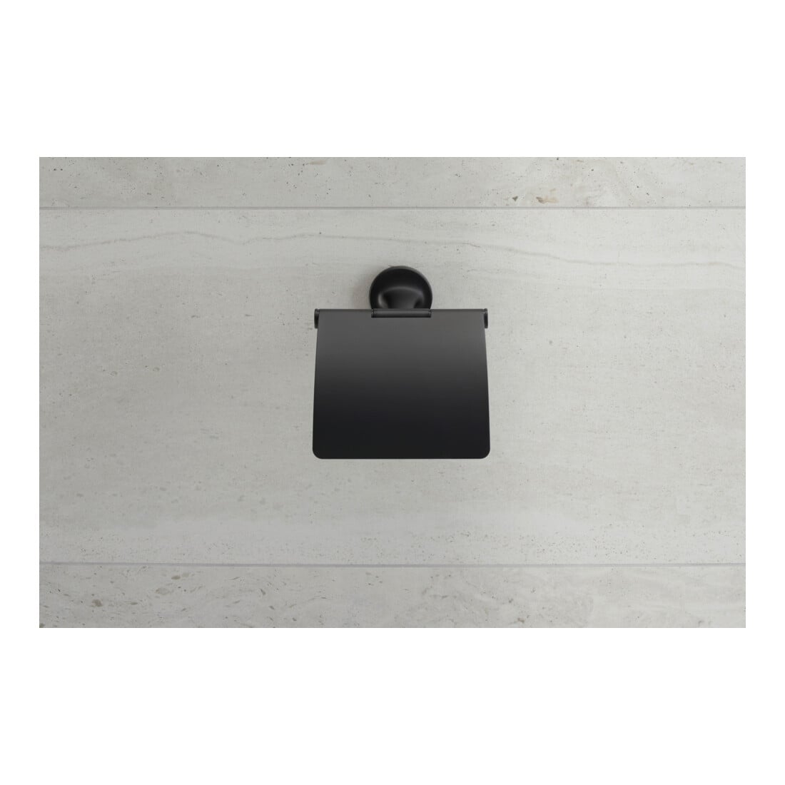 Duravit Papierrollenhalter Starck T 12,5x8,3cm, mit Deckel, schwarz matt