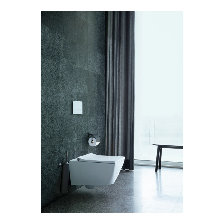 Duravit Papierrollenhalter Starck T 12,5x8,3cm, mit Deckel, schwarz matt