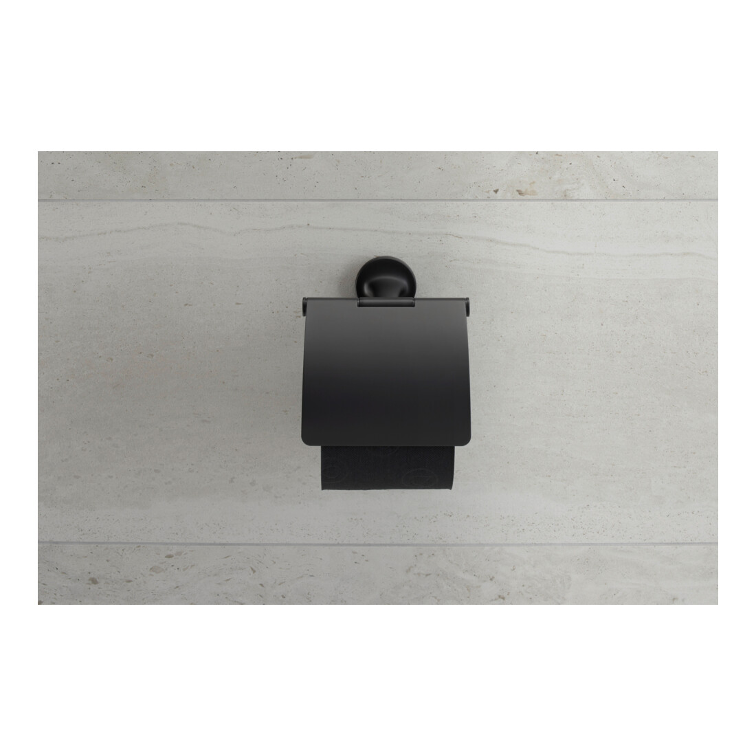 Duravit Papierrollenhalter Starck T 12,5x8,3cm, mit Deckel, schwarz matt