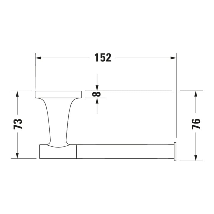 Duravit Papierrollenhalter Starck T 15,2x7,6cm, seitlich, Gold poliert