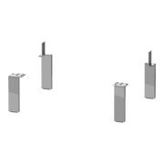 Duravit Pied de socle 15,2x4,4x1 cm, chrome, lot de 4