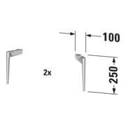Duravit Pied de socle Sivida 2 F., au sol, pour meuble sous-lavabo, chrome-4