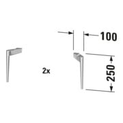 Duravit Pied de socle Sivida 2 pces, au sol, pour meuble sous-lavabo, noir-2