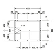Duravit Pied de support 100x80, réglable en hauteur de 8 à 10 cm-4