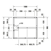 Duravit Pied de support 100x90 cm, hauteur réglable 8-10 cm-3