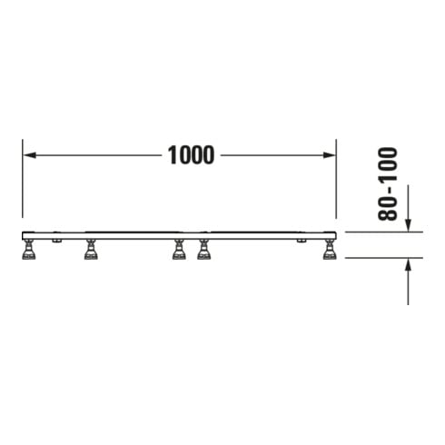 Duravit Pied de support 100x90 cm, hauteur réglable 8-10 cm