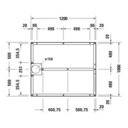 Duravit Pied de support 120x100 cm, réglable en hauteur de 8 à 10 cm-3