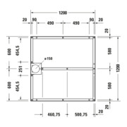 Duravit Pied de support 120x120 cm, hauteur réglable 8-10 cm-4