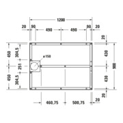 Duravit Pied de support 120x90cm, réglable en hauteur de 8-10cm-4