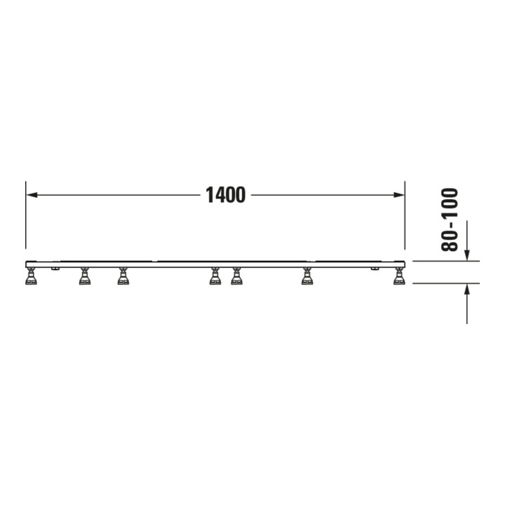 Duravit Pied de support 140x80 cm, hauteur réglable 8-10 cm