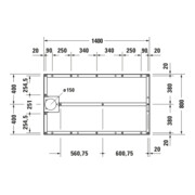Duravit Pied de support 140x80 cm, hauteur réglable 8-10 cm-4