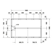 Duravit Pied de support 160x100 cm, réglable en hauteur de 8 à 10 cm-4