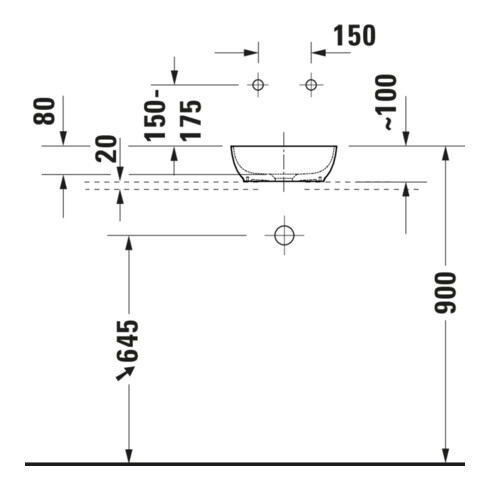Duravit Plan vasque console Sivida 41x33 cm, I.Fa w sm, ext. couleur gris mat