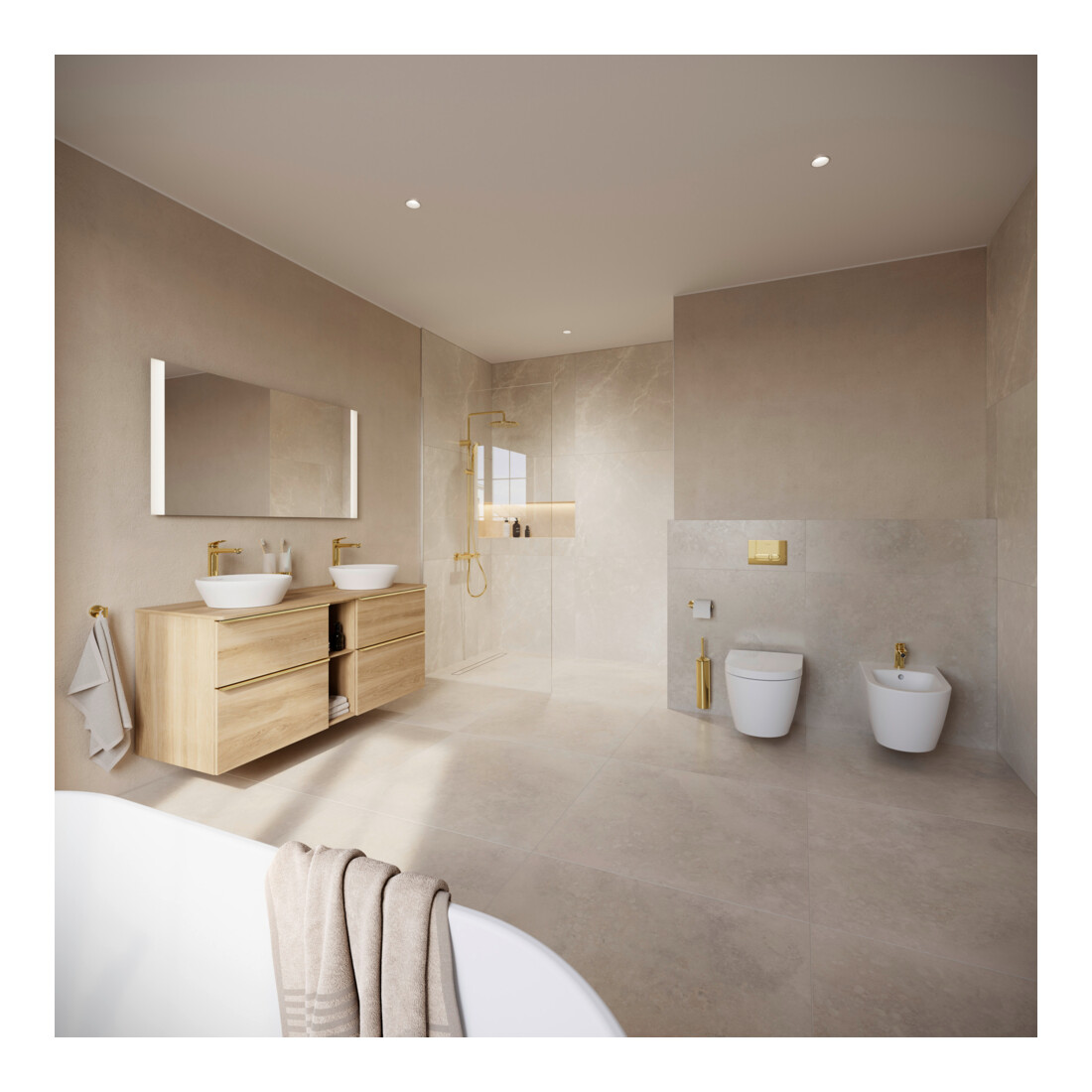 Duravit Plaque de commande DuraSystem 21,7x10cm, méc., pour WC A1, or poli
