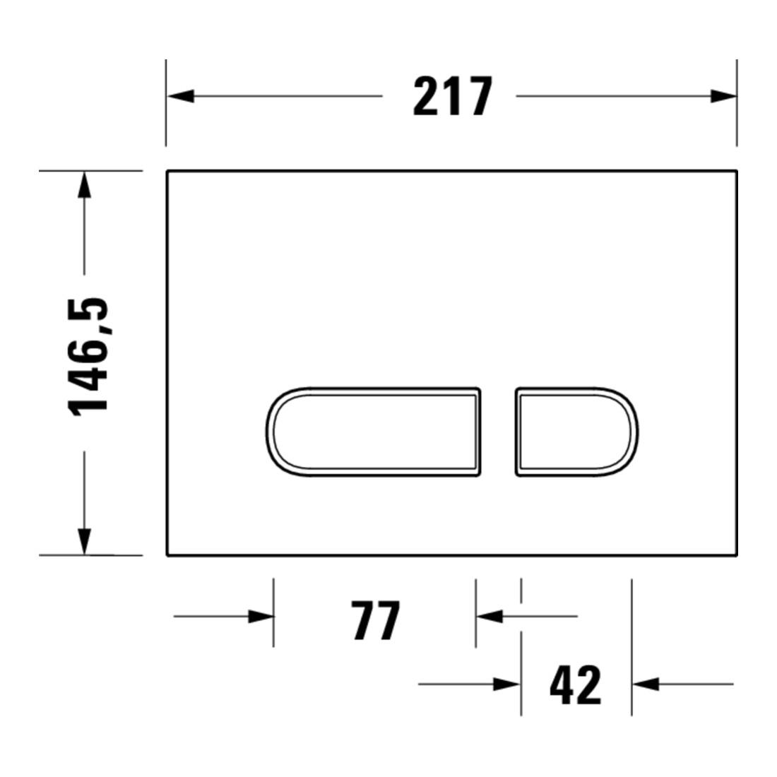 Duravit Plaque de commande DuraSystem 21,7x10cm, méc., pour WC A1, or poli