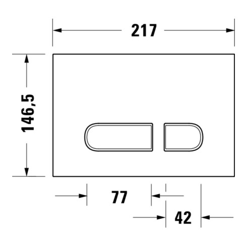 Duravit Plaque de commande DuraSystem 21,7x10cm, méc., pour WC A1, or poli