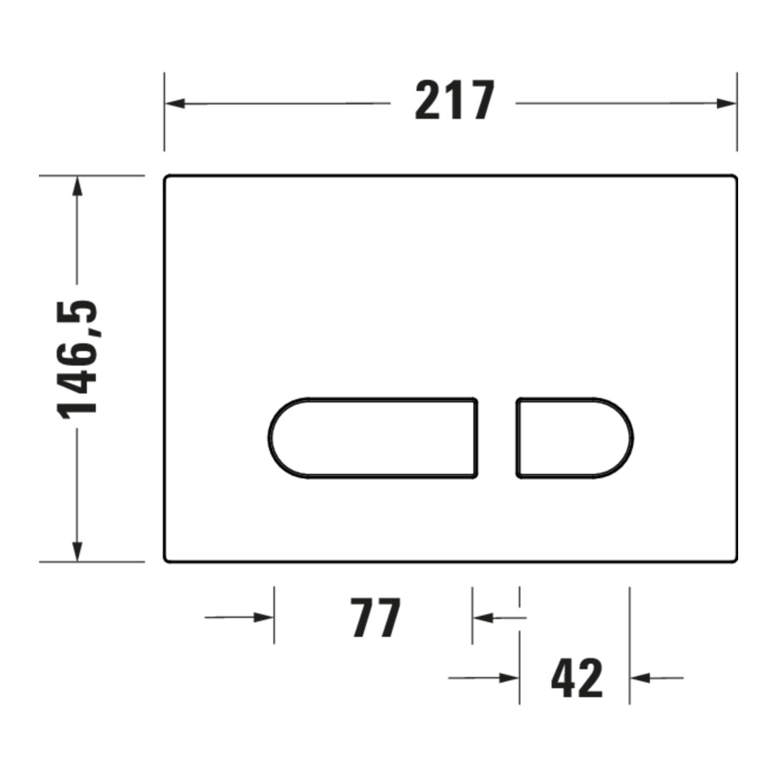 Duravit Plaque de commande DuraSystem 21,7x25 cm, méc., pour WC A1, ES brossé