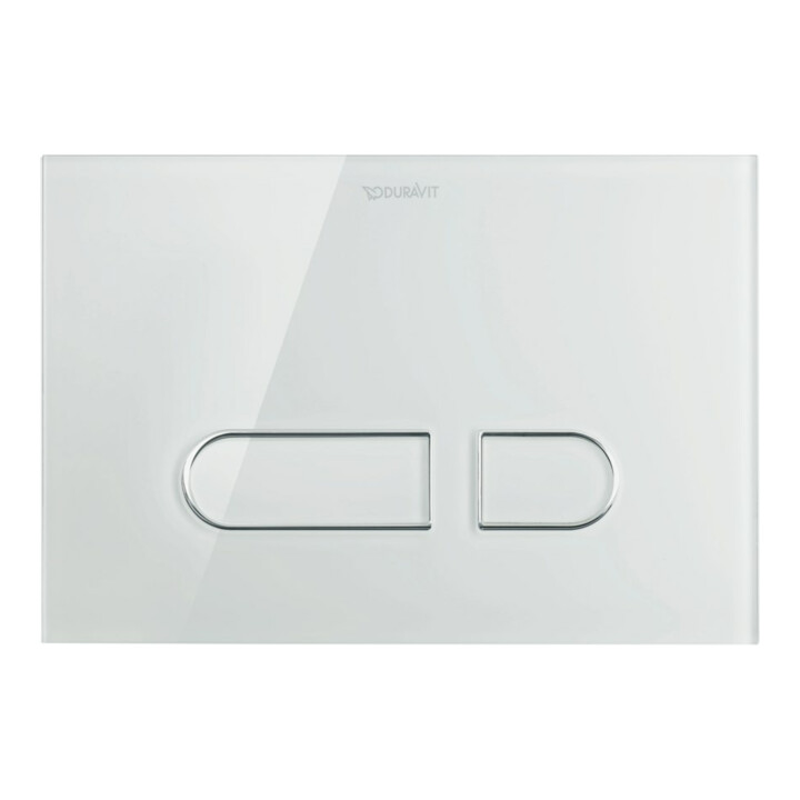 Duravit Plaque de commande DuraSystem 23x15,7 cm, verre blanc, pour WC