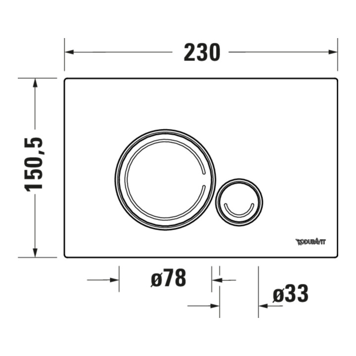 Duravit Plaque de commande DuraSystem à poser, pour WC Beta, noir mat