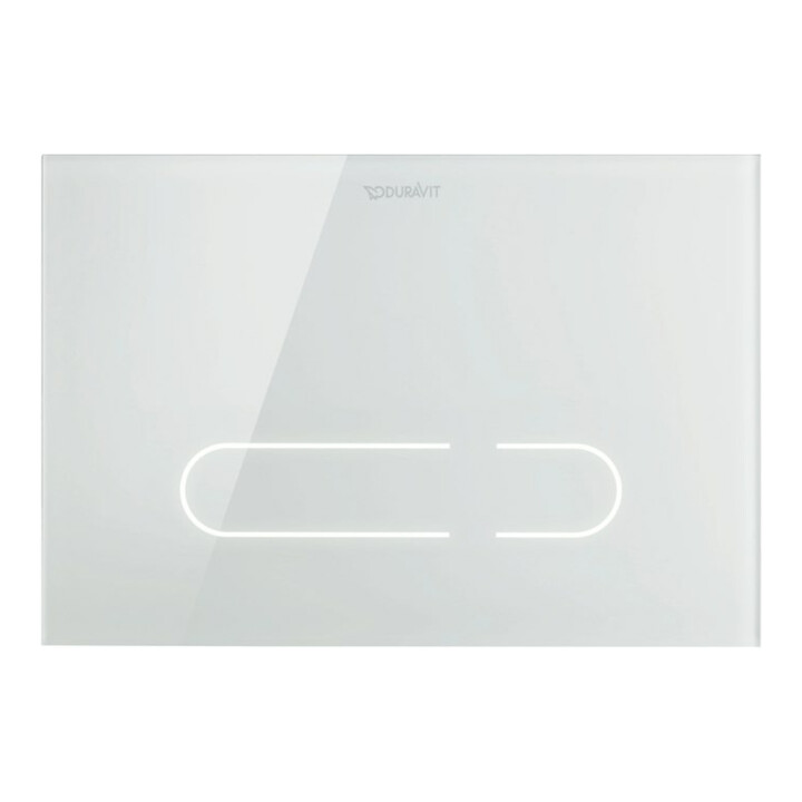 Duravit Plaque de commande DuraSystem A2 23x15,7 cm, sans contact, verre blanc, pour WC