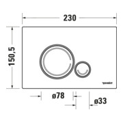 Duravit Plaque de commande DuraSystem en saillie, pour WC Beta, chrome brillant-4