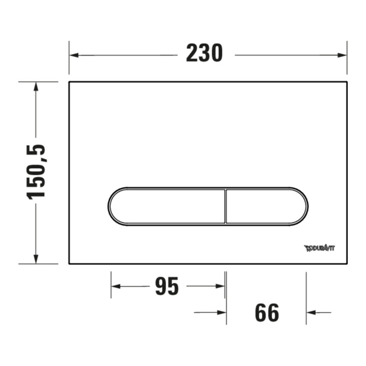 Duravit Plaque de commande DuraSystem mécanique pour WC Bet 100, chrome brillant