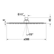Duravit Pomme de tête 1jet 300 d 300 mm, raccord fileté G 1/2, or poli-3
